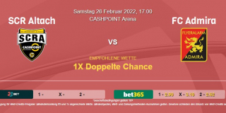 Vorhersage zu Admiral Bundesliga SCR Altach - FC Admira: 26 Februar 2022