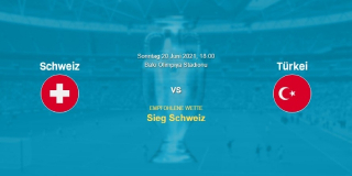 Vorhersage zum EM 2021 Spiel Schweiz - Türkei: 20 Juni