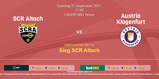 Vorhersage zu Admiral Bundesliga SCR Altach - Austria Klagenfurt: 25 September 2021