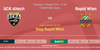 Vorhersage zu Admiral Bundesliga SCR Altach - Rapid Wien: 15 August 2021