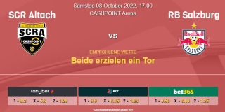 Vorhersage zur Admiral Bundesliga SCR Altach - RB Salzburg: 08 Oktober 2022