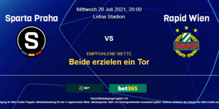 Vorhersage zu Champions League Sparta Prag - Rapid Wien: 28 Juli 2021