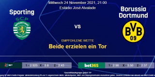 Vorhersage zu Champions League Sporting - Borussia Dortmund: 24 November 2021