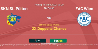 Vorhersage zu Österreich 2. Liga St. Pölten - FAC Wien: 11 März 2022