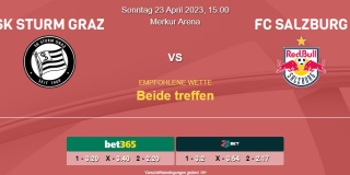 Vorhersage zur Admiral Bundesliga Sturm Graz - RB Salzburg: 23. April 2023