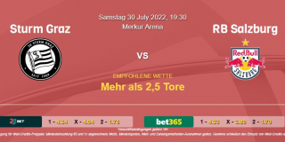 Vorhersage zur Admiral Bundesliga Sturm Graz - RB Salzburg: 30 Juli 2022