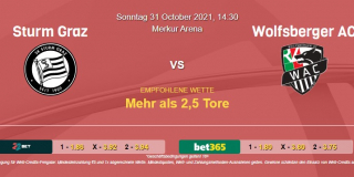 Vorhersage zu Admiral Bundesliga Sturm Graz - Wolfsberger AC: 31 Oktober 2021