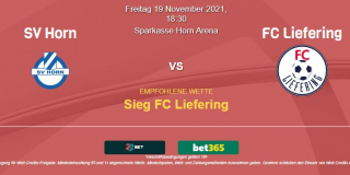 Vorhersage zu Österreich 2. Liga SV Horn - FC Liefering: 19 November 2021