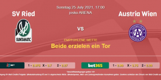 Vorhersage zu Admiral Bundesliga SV Ried - Austria Wien: 25 Juli 2021