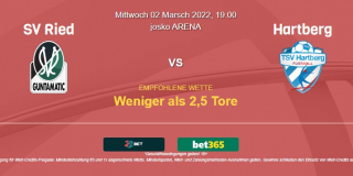 Vorhersage zum ÖFB-Cup Halbfinale SV Ried - Hartberg: 02 März 2022