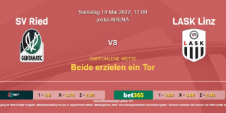 Vorhersage zur Admiral Bundesliga SV Ried - LASK Linz: 14 Mai 2022