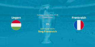Vorhersage zum EM 2021 Spiel Ungarn - Frankreich: 19 Juni