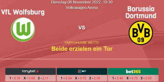 Vorhersage zur Deutschen Bundesliga VfL Wolfsburg - Dortmund: 08 November 2022