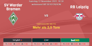 Vorhersage zur Deutschen Bundesliga Werder Bremen - RB Leipzig: 12 November 2022