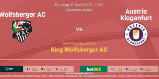 Vorhersage zur Admiral Bundesliga Wolfsberger AC - Austria Klagenfurt: 17 April 2022