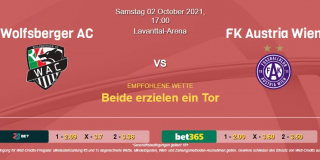 Vorhersage zu Admiral Bundesliga Wolfsberger AC - Austria Wien: 02 Oktober 2021