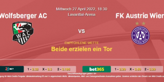 Vorhersage zur Admiral Bundesliga Wolfsberger AC - Austria Wien: 27 April 2022