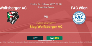 Vorhersage zum ÖFB-Cup Viertelfinale Wolfsberger AC - FAC Wien: 04 Februar 2022
