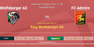 Vorhersage zu Admiral Bundesliga Wolfsberger AC - FC Admira: 21 August 2021