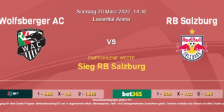 Vorhersage zur Admiral Bundesliga Wolfsberger AC - RB Salzburg: 20 März 2022