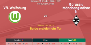 Vorhersage zur Deutschen Bundesliga Wolfsburg - Mönchengladbach: 15 Oktober 2022