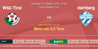 Vorhersage zu Admiral Bundesliga WSG Tirol - Hartberg: 17 Oktober 2021