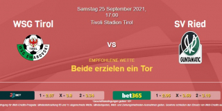Vorhersage zu Admiral Bundesliga WSG Tirol - SV Ried: 25 September 2021
