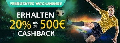 Kkönnen Sie 20% Cashback, bis zu 500€ bei 1bet