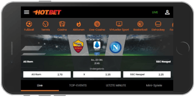 Hot.bet Sportwetten auf dem handy