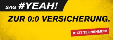 Durch unsere 0:0 Versicherung bietet selbst das langweiligste Spiel einen Grund zum Jubeln!