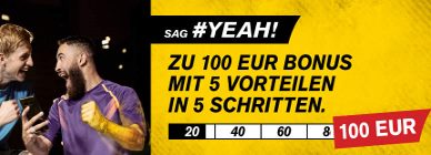 Bei Interwetten starten Sie mit 100% bis 100€ Bonus