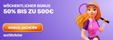 Bei SlotsPalace starten Sie Wöchentlicher Bonus bis zu 500€